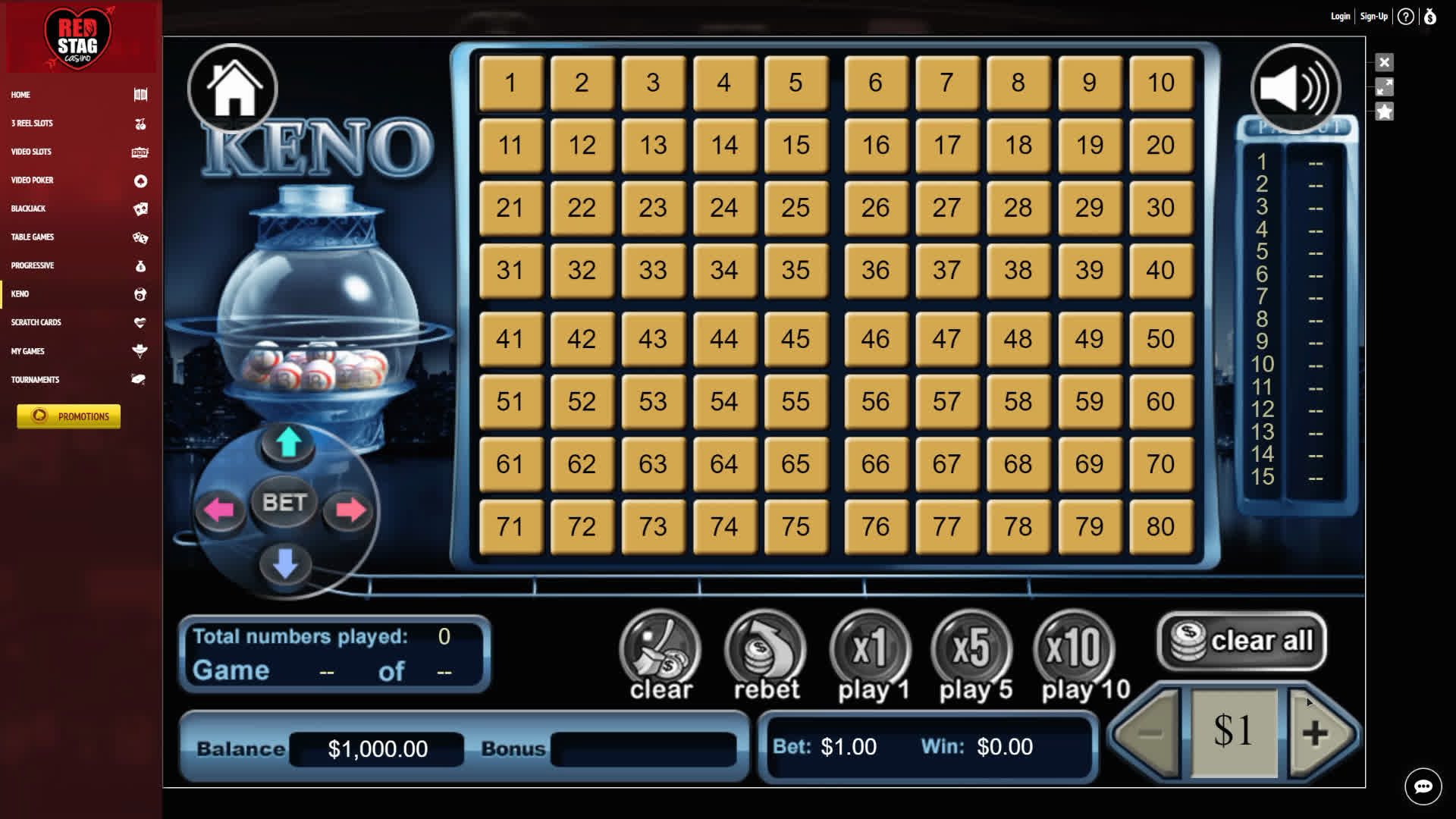 Free keno slot play