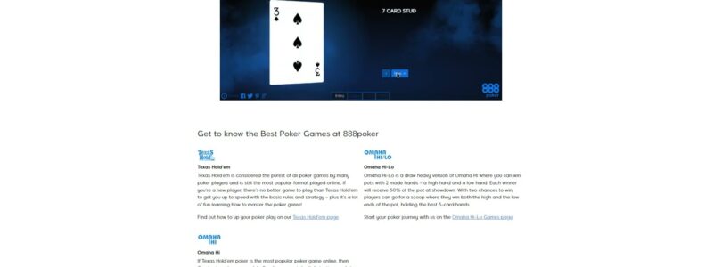 Video Review of 888 online Poker site