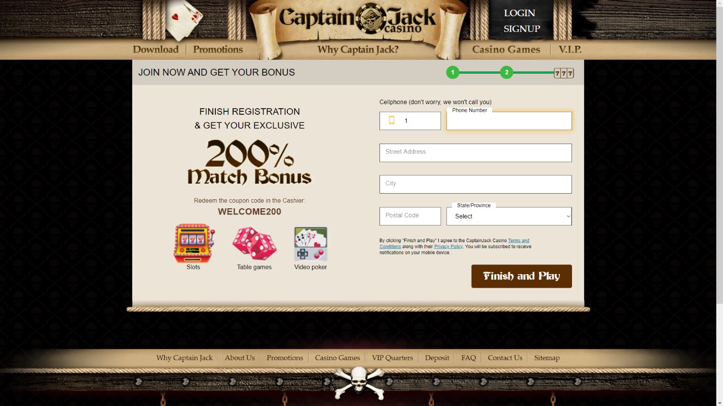 Exclusive Promotions and Bonuses at Captain Jack Casino Online