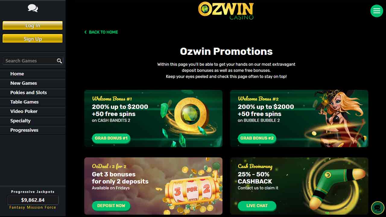 Progressive Jackpots at Ozwin Online Casino - Which Games Offer the Highest Payouts