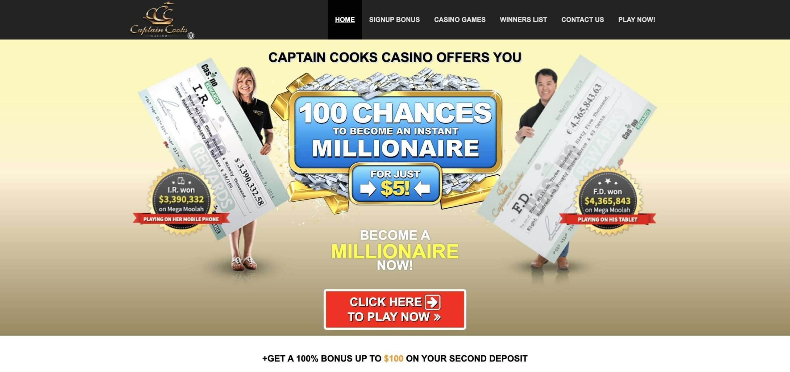 The Biggest Winners in Captain Cooks Casino History