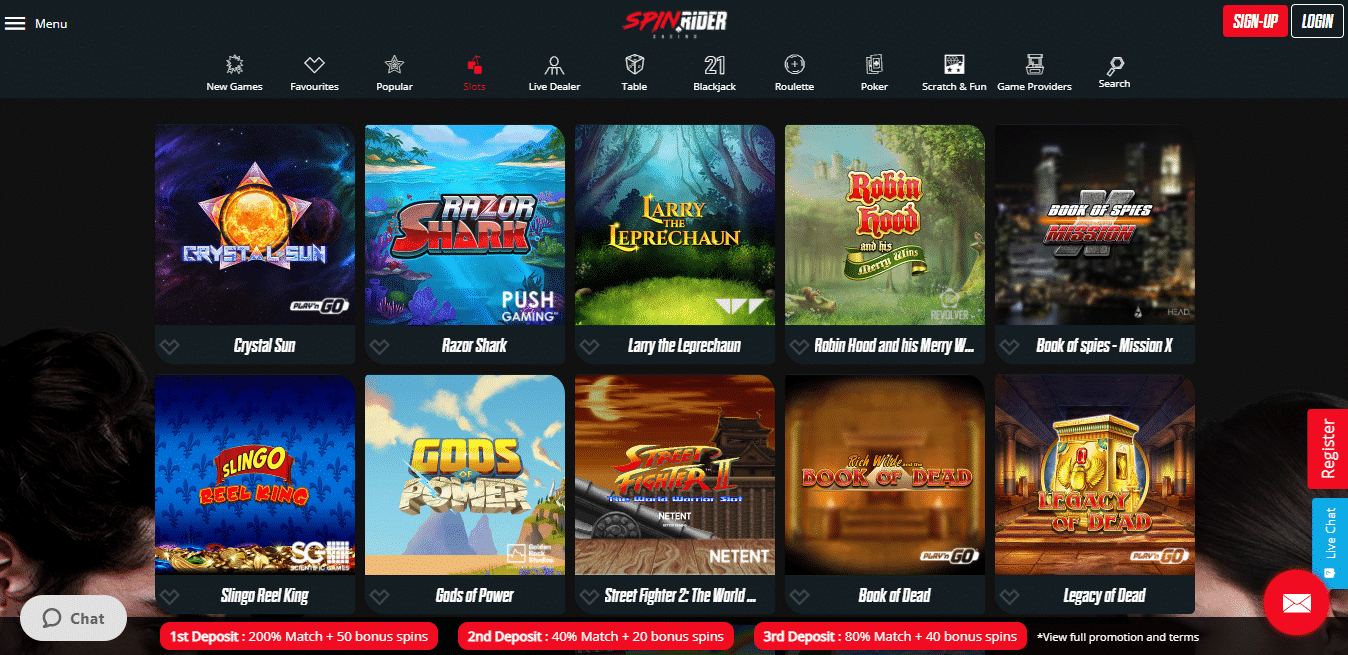 Exclusive Bonus Offers at Spin Rider Casino Online