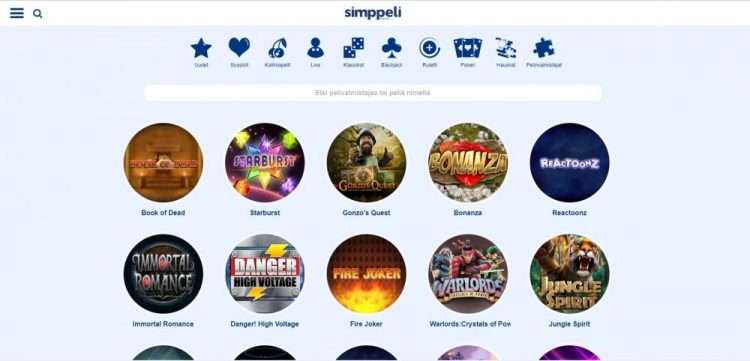 Top 10 Slot Games at Simppeli Casino Online