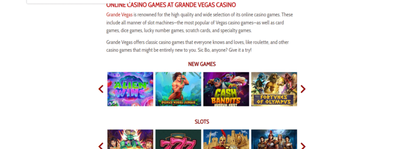 Exploring the Exciting Table Games at Grande Vegas Casino Online