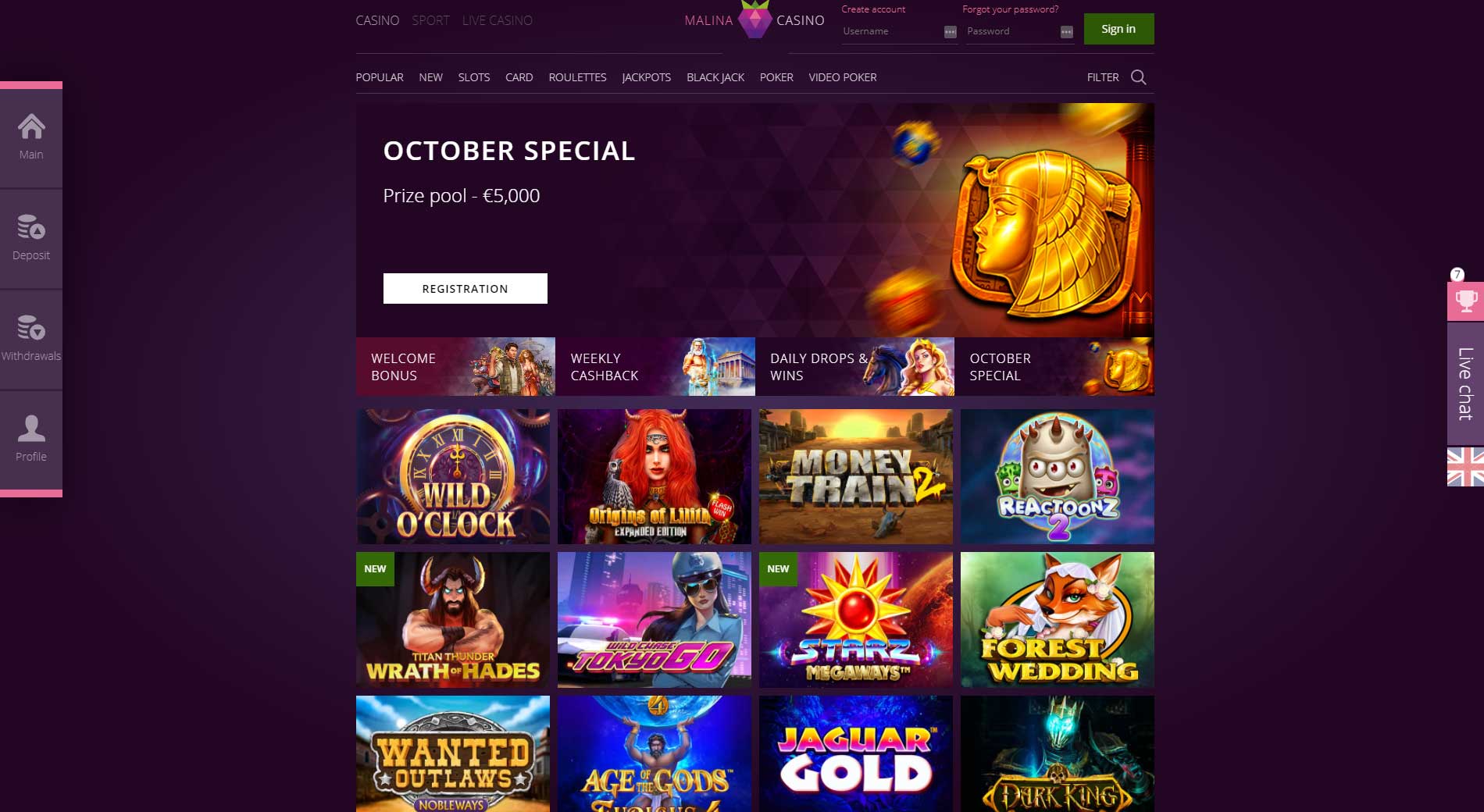 The Most Popular Payment Methods at Malina Casino