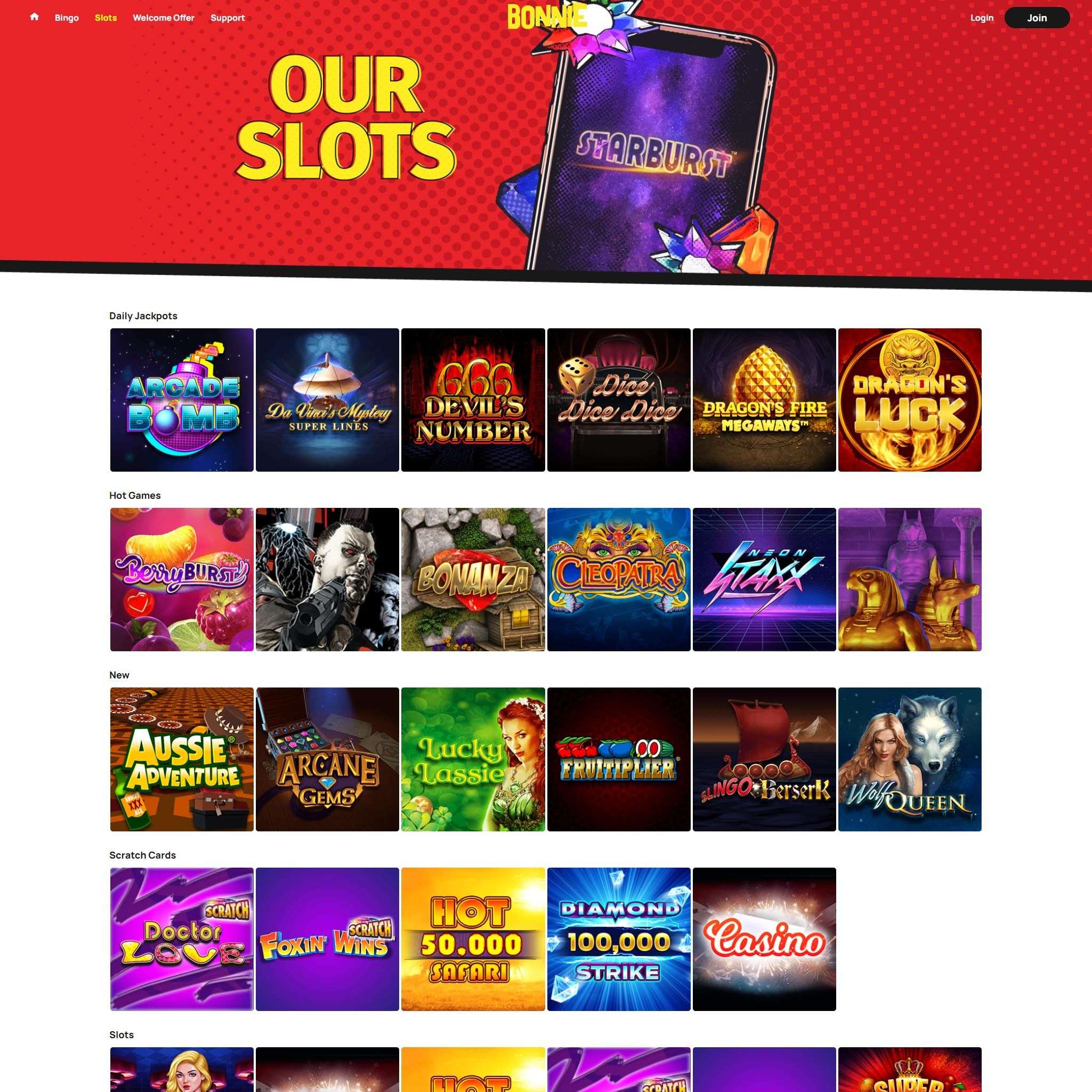 Top 10 Casino Games to Play at Bonnie Bingo Casino Online