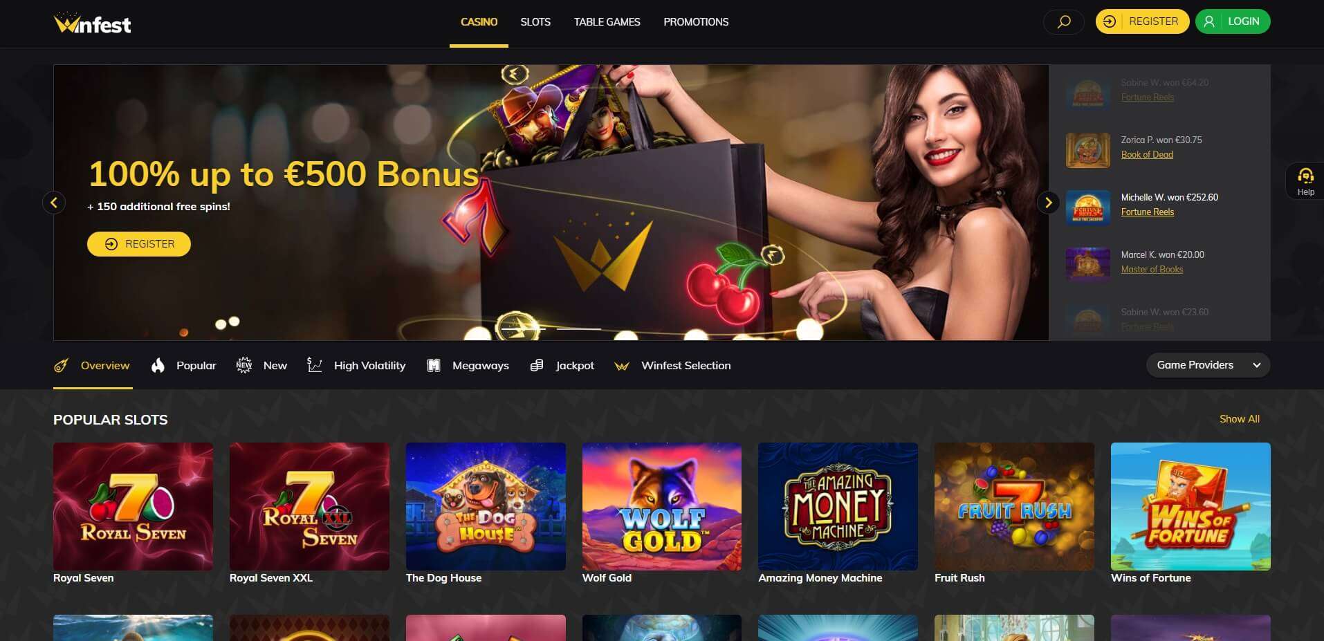 The Best Slot Games to Play at Winfest Casino Online