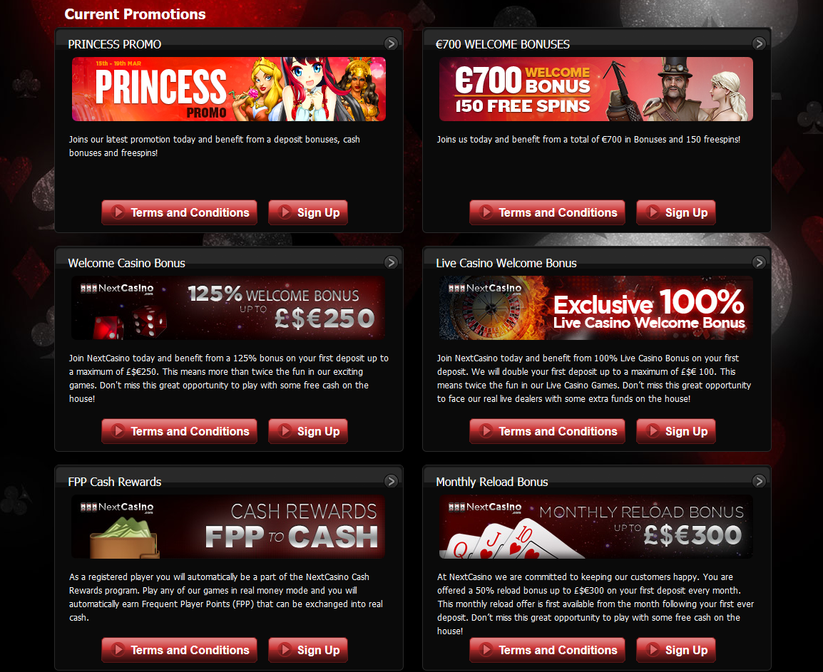 The Latest Promotions and Bonuses at Next Casino Online